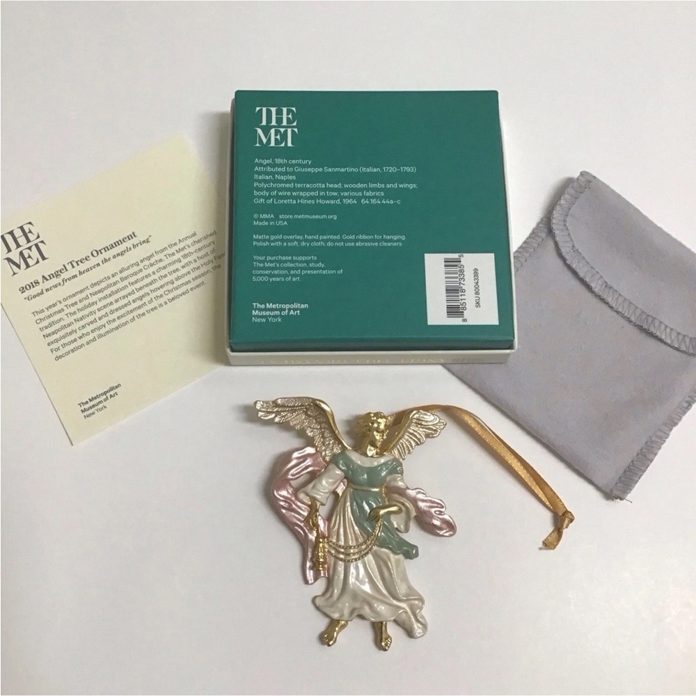 The Met New York Museum of Art 2018 Angel Christmas Tree Ornament Gold USA NEW